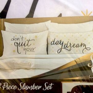 Studio Soleil 3 piece pillowcase set with bonus eye mask, standard pillowcase